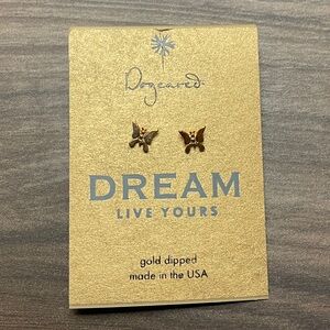 Dogeared Gold Butterfly Earrings